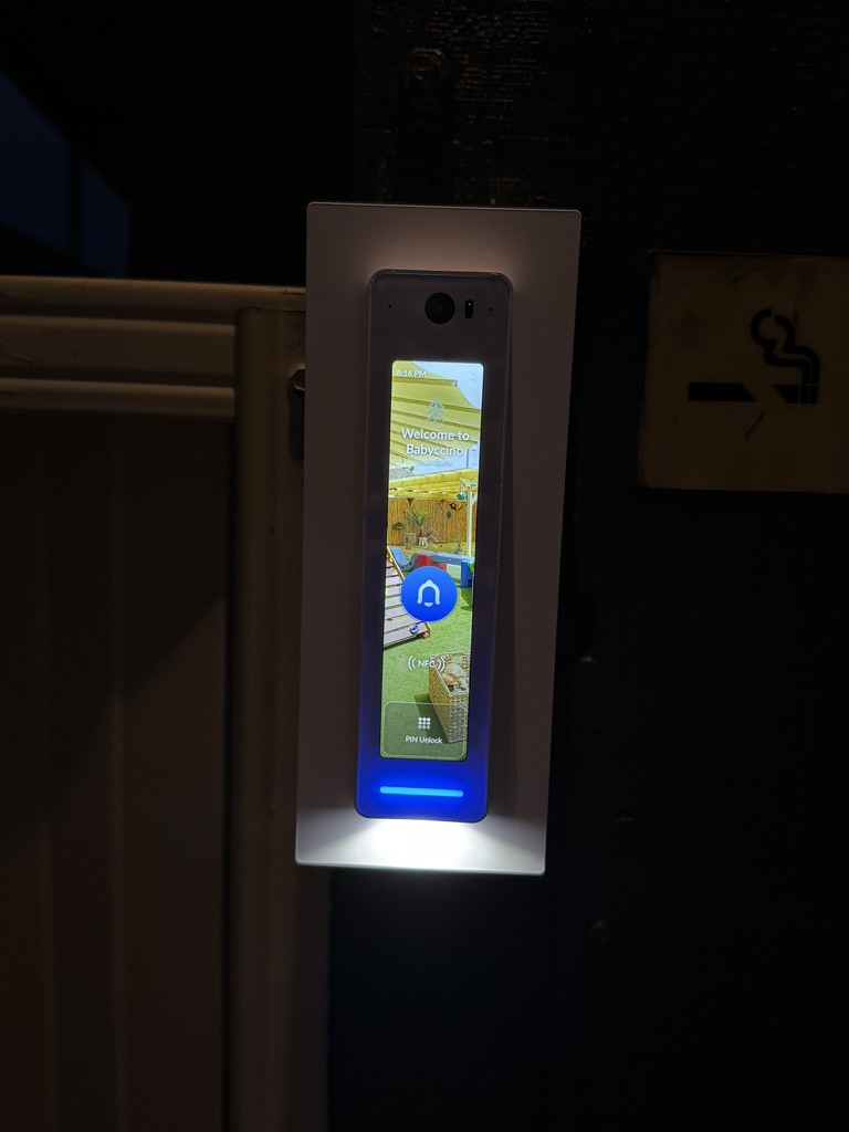 Rear gate — UniFi G3 Reader Pro and parent PIN entry